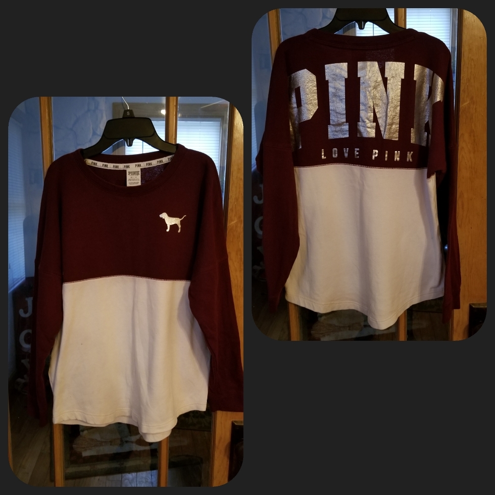 Victoria's Secret PINK Campus Crew Foil Sweatshirt